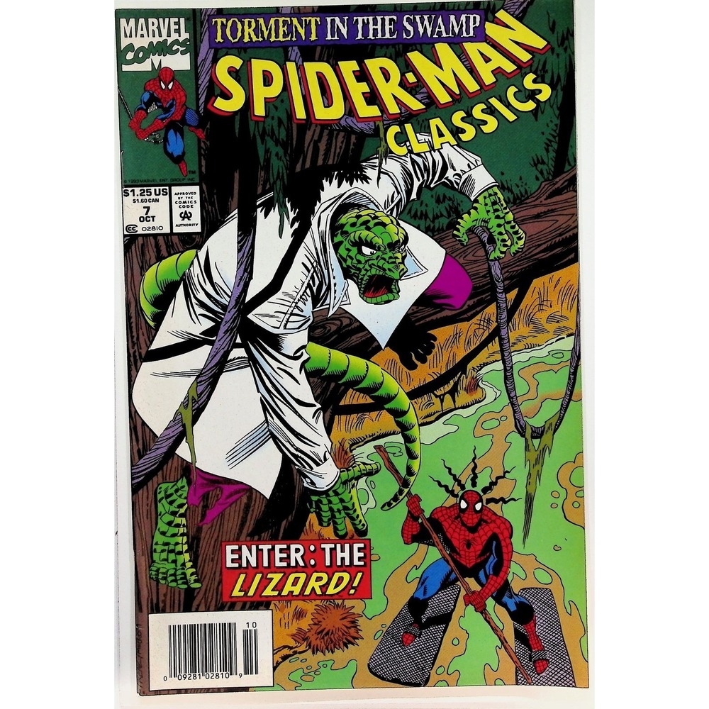 Spider-Man Classics #7 Torment In The Swamp Lizard Marvel Comic 1993 Newsstand